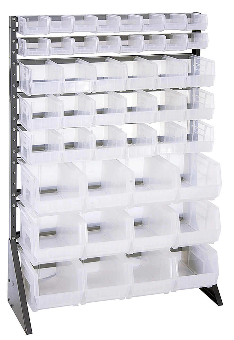 Quantum QRU-16S-220230240CL Single-Sided Rail Rack, 36"L x 15"W x 53"H, 600 lb capacity, Gray
