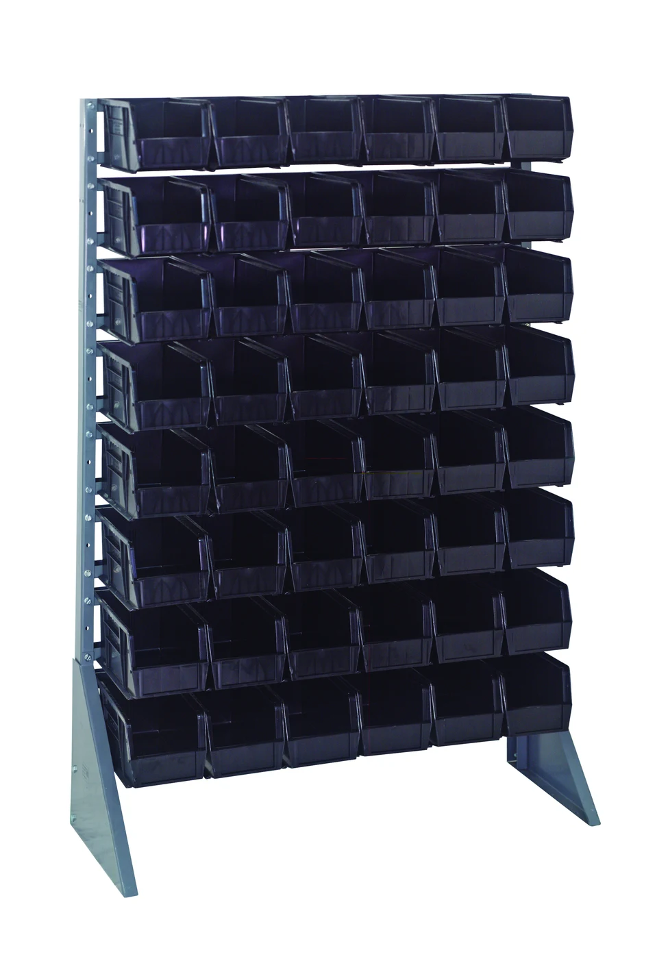 Quantum QRU-16S-230-48BK Single-Sided Rail Rack, 36"L x 15"W x 53"H, 600 lb capacity, Gray