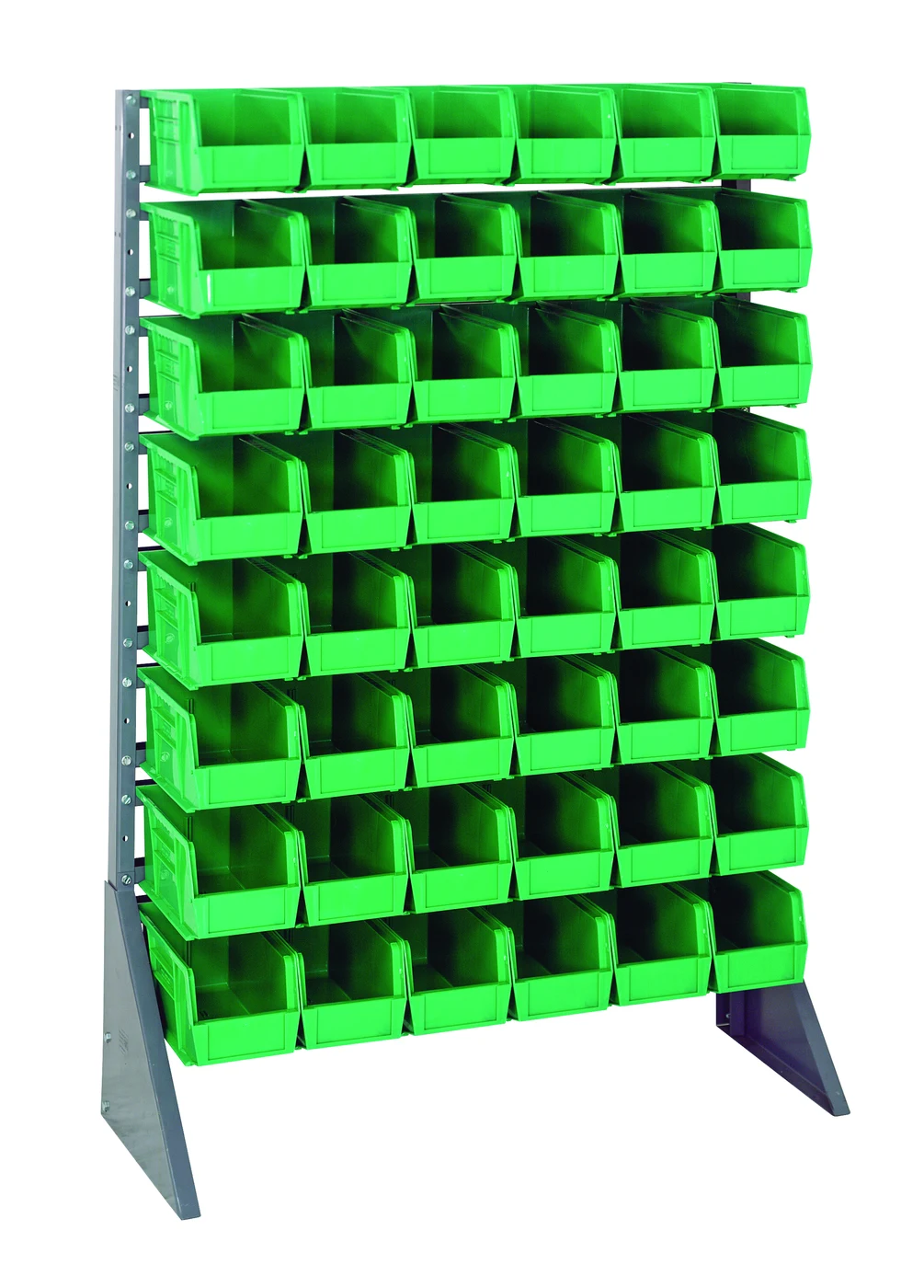 Quantum QRU-16S-230-48GN Single-Sided Rail Rack, 36"L x 15"W x 53"H, 600 lb capacity, Gray