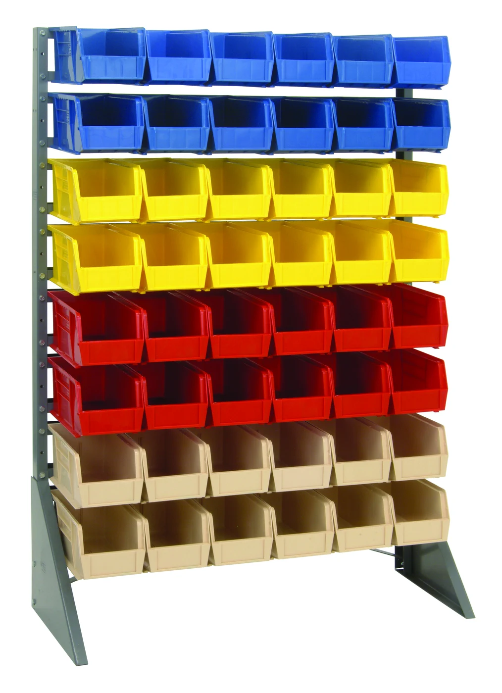 Quantum QRU-16S-48MIX Single-Sided Rail Rack, 36"L x 15"W x 53"H, 600 lb capacity, Gray