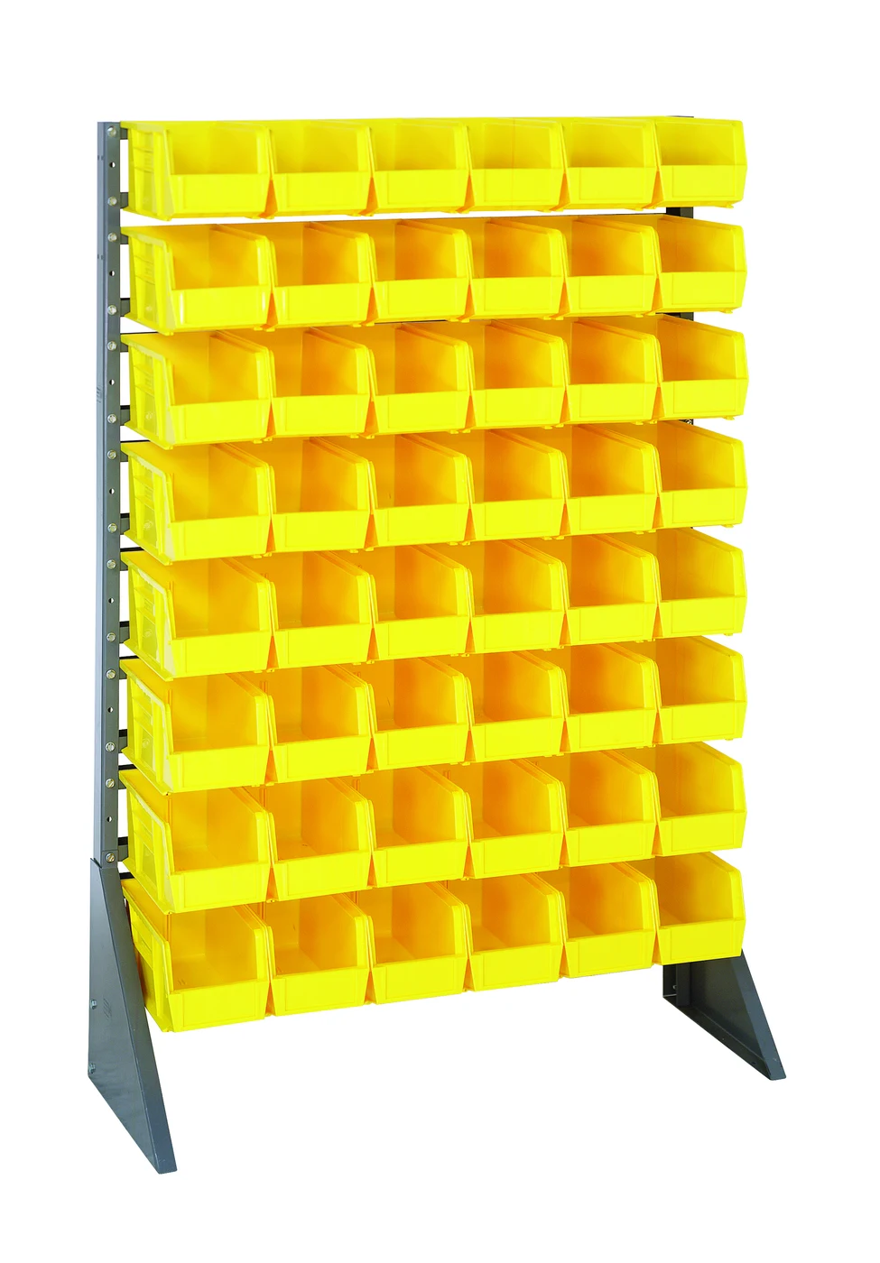 Quantum QRU-16S-230-48YL Single-Sided Rail Rack, 36"L x 15"W x 53"H, 600 lb capacity, Gray