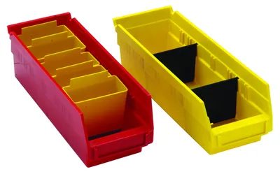 Quantum QBC111BL Bin Cup, 3-1/4"L x 1-3/4"W x 3"H, Blue, Case of 48 — in use