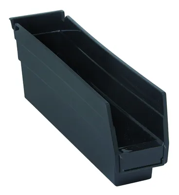 Quantum QSB100BRCS Economy Shelf Bin, 11-5/8"D x 2-3/4"W x 4"H, 35 lb capacity, Black, Case of 36
