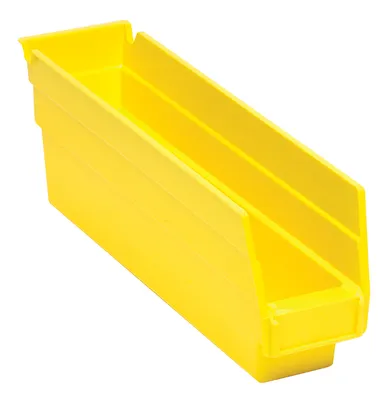 Quantum QSB100YLCS Economy Shelf Bin, 11-5/8"D x 2-3/4"W x 4"H, 35 lb capacity, Yellow, Case of 36