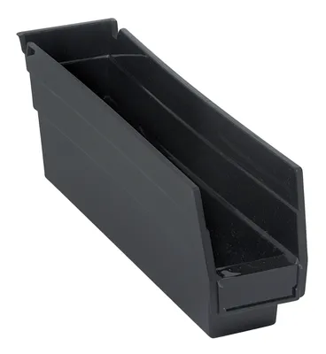 Quantum QSB100COCS Economy Shelf Bin, 11-5/8"D x 2-3/4"W x 4"H, 35 lb capacity, Black, Case of 36