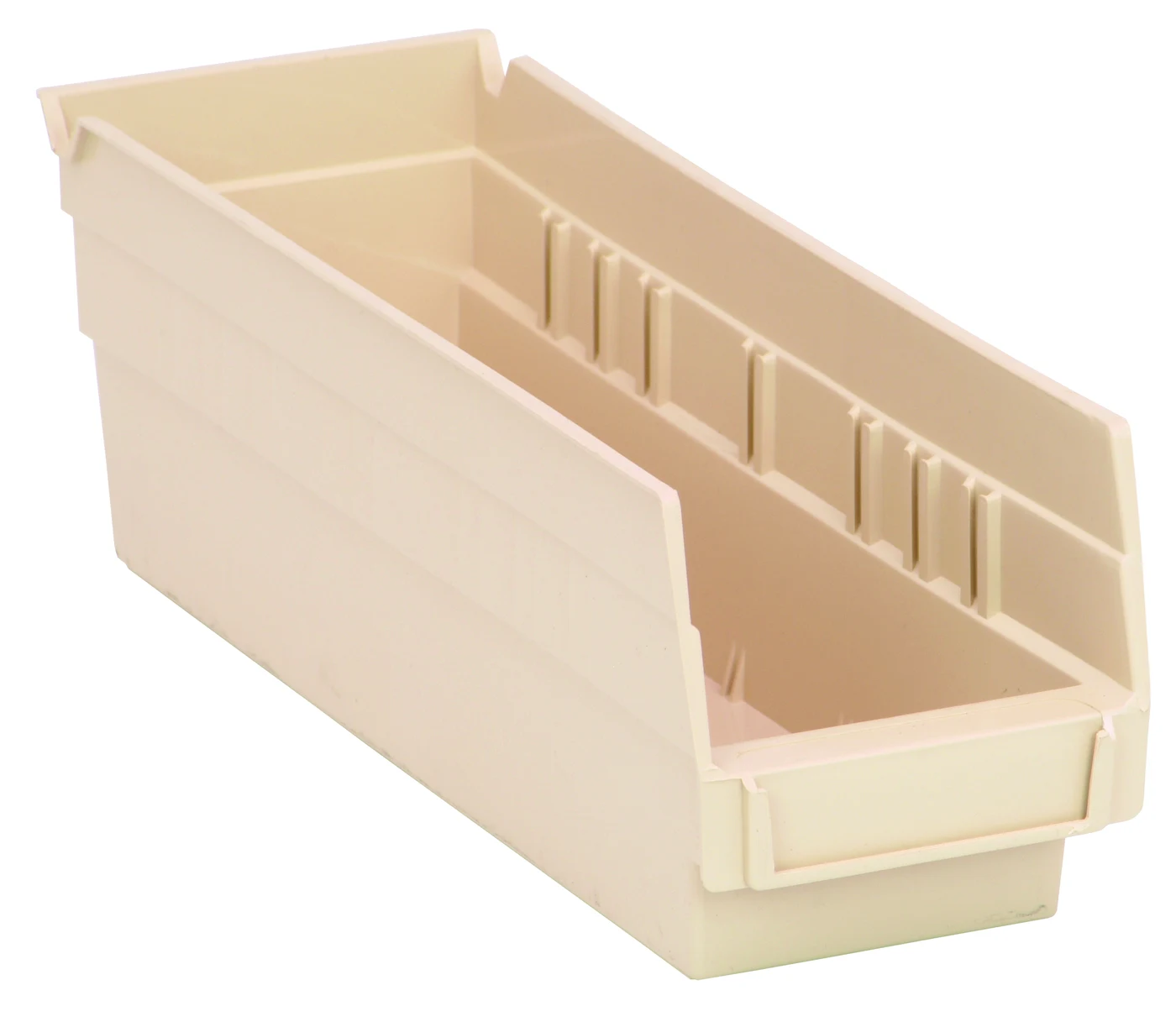 Quantum QSB101IVCS Economy Shelf Bin, 11-5/8"D x 4-1/8"W x 4"H, 35 lb capacity, Ivory, Case of 36