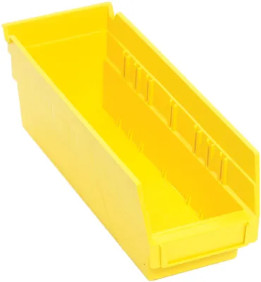 Quantum QSB101YLCS Economy Shelf Bin, 11-5/8"D x 4-1/8"W x 4"H, 35 lb capacity, Yellow, Case of 36