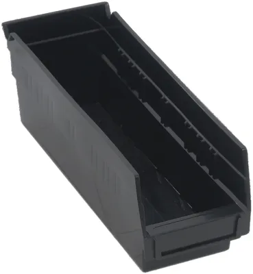 Quantum QSB101COCS Economy Shelf Bin, 11-5/8"D x 4-1/8"W x 4"H, 35 lb capacity, Black, Case of 36
