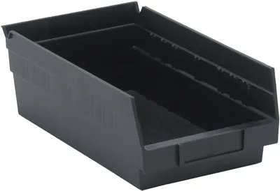 Quantum QSB102BRCS Economy Shelf Bin, 11-5/8"D x 6-5/8"W x 4"H, 35 lb capacity, Black, Case of 30