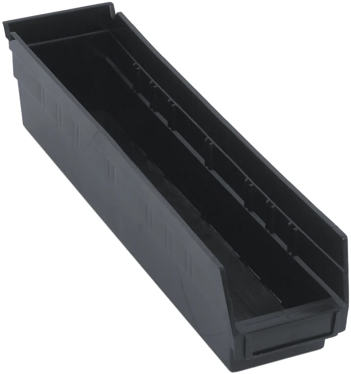 Quantum QSB103BRCS Economy Shelf Bin, 17-7/8"D x 4-1/8"W x 4"H, 35 lb capacity, Black, Case of 20