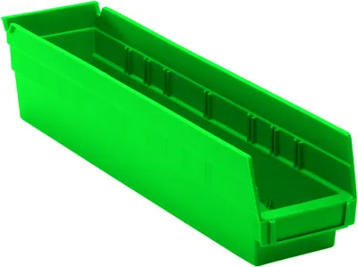 Quantum QSB103GNCS Economy Shelf Bin, 17-7/8"D x 4-1/8"W x 4"H, 35 lb capacity, Green, Case of 20
