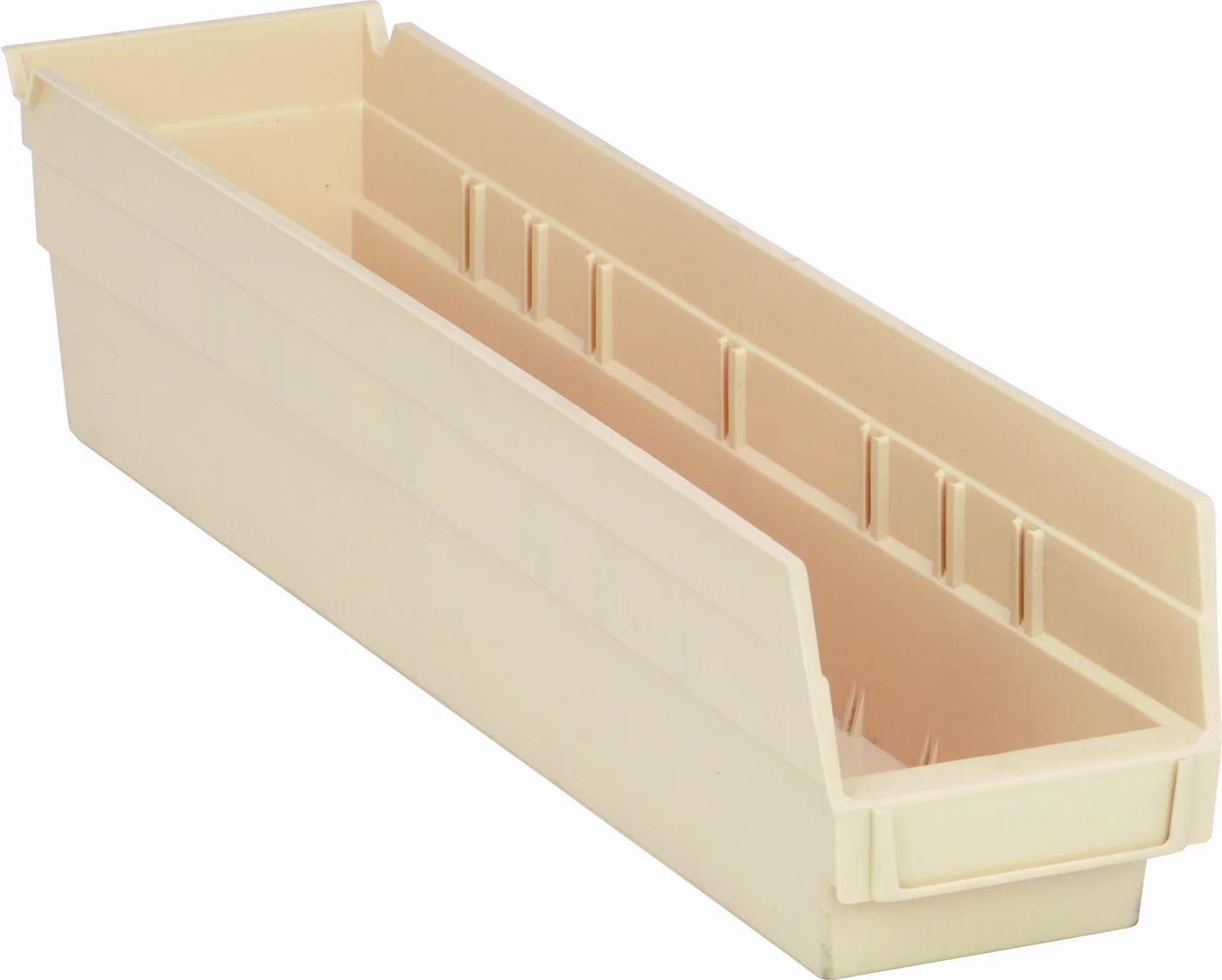 Quantum QSB103IVCS Economy Shelf Bin, 17-7/8"D x 4-1/8"W x 4"H, 35 lb capacity, Ivory, Case of 20