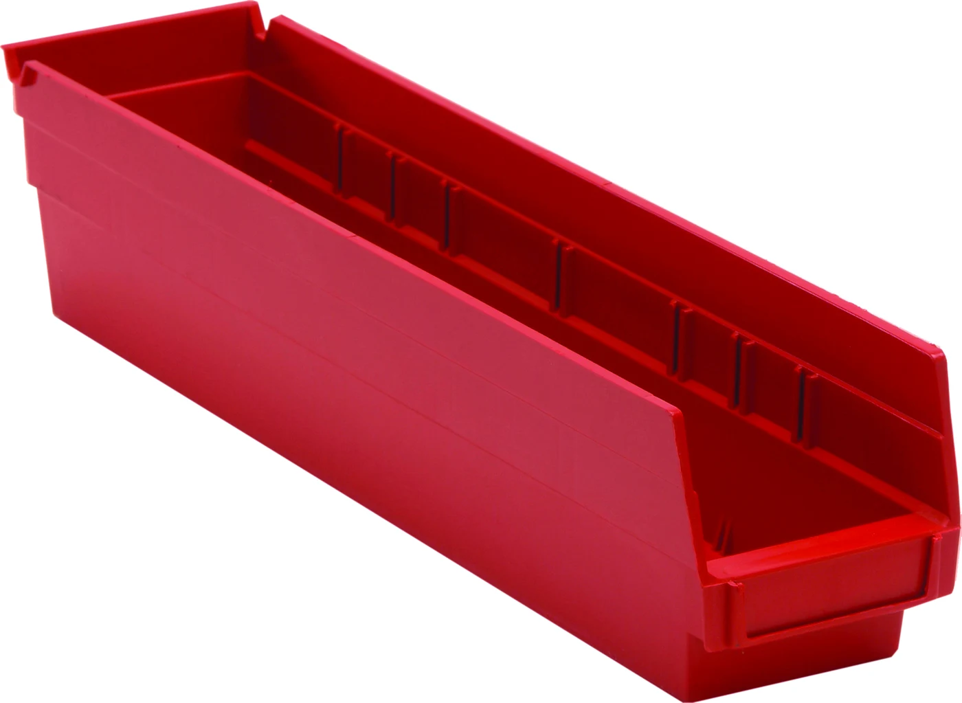 Quantum QSB103RDCS Economy Shelf Bin, 17-7/8"D x 4-1/8"W x 4"H, 35 lb capacity, Red, Case of 20