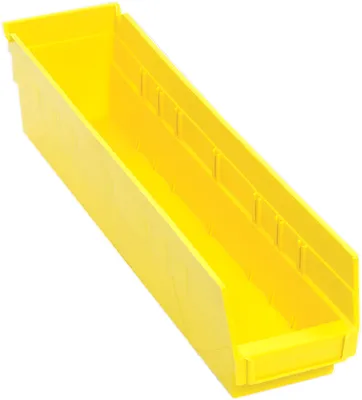 Quantum QSB103YLCS Economy Shelf Bin, 17-7/8"D x 4-1/8"W x 4"H, 35 lb capacity, Yellow, Case of 20
