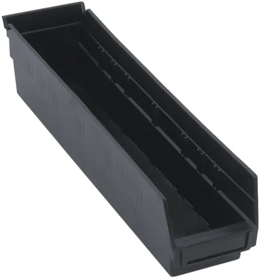 Quantum QSB103COCS Economy Shelf Bin, 17-7/8"D x 4-1/8"W x 4"H, 35 lb capacity, Black, Case of 20