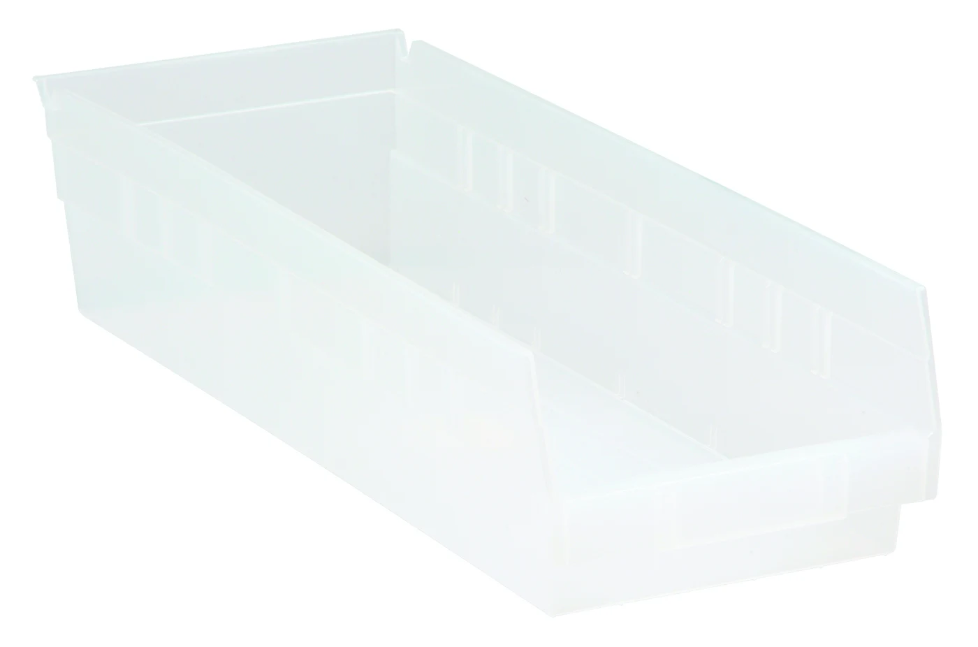 Quantum QSB104CLCS Economy Shelf Bin, 17-7/8"D x 6-5/8"W x 4"H, 35 lb capacity, Clear, Case of 20
