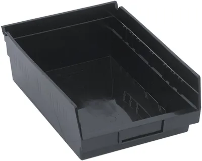 Quantum QSB107BRCS Economy Shelf Bin, 11-5/8"D x 8-3/8"W x 4"H, 35 lb capacity, Black, Case of 20