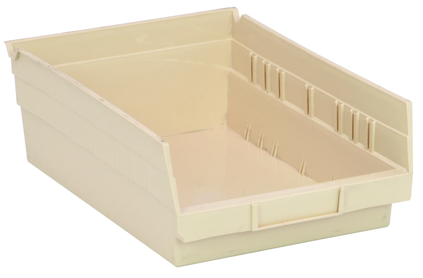 Quantum QSB107IVCS Economy Shelf Bin, 11-5/8"D x 8-3/8"W x 4"H, 35 lb capacity, Ivory, Case of 20