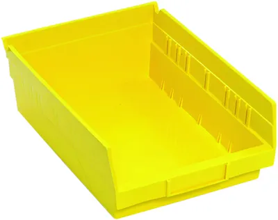 Quantum QSB107YLCS Economy Shelf Bin, 11-5/8"D x 8-3/8"W x 4"H, 35 lb capacity, Yellow, Case of 20