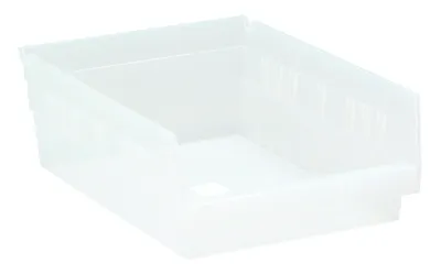 Quantum QSB107CLCS Economy Shelf Bin, 11-5/8"D x 8-3/8"W x 4"H, 35 lb capacity, Clear, Case of 20