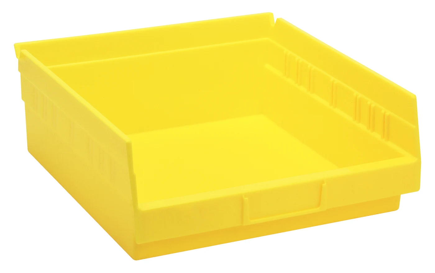 Quantum QSB109YLCS Economy Shelf Bin, 11-5/8"D x 11-1/8"W x 4"H, 35 lb capacity, Yellow, Case of 8