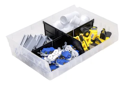 Quantum LDSB118 Bin Long Divider for Bin QSB118, Black, Pack of 6 — in use
