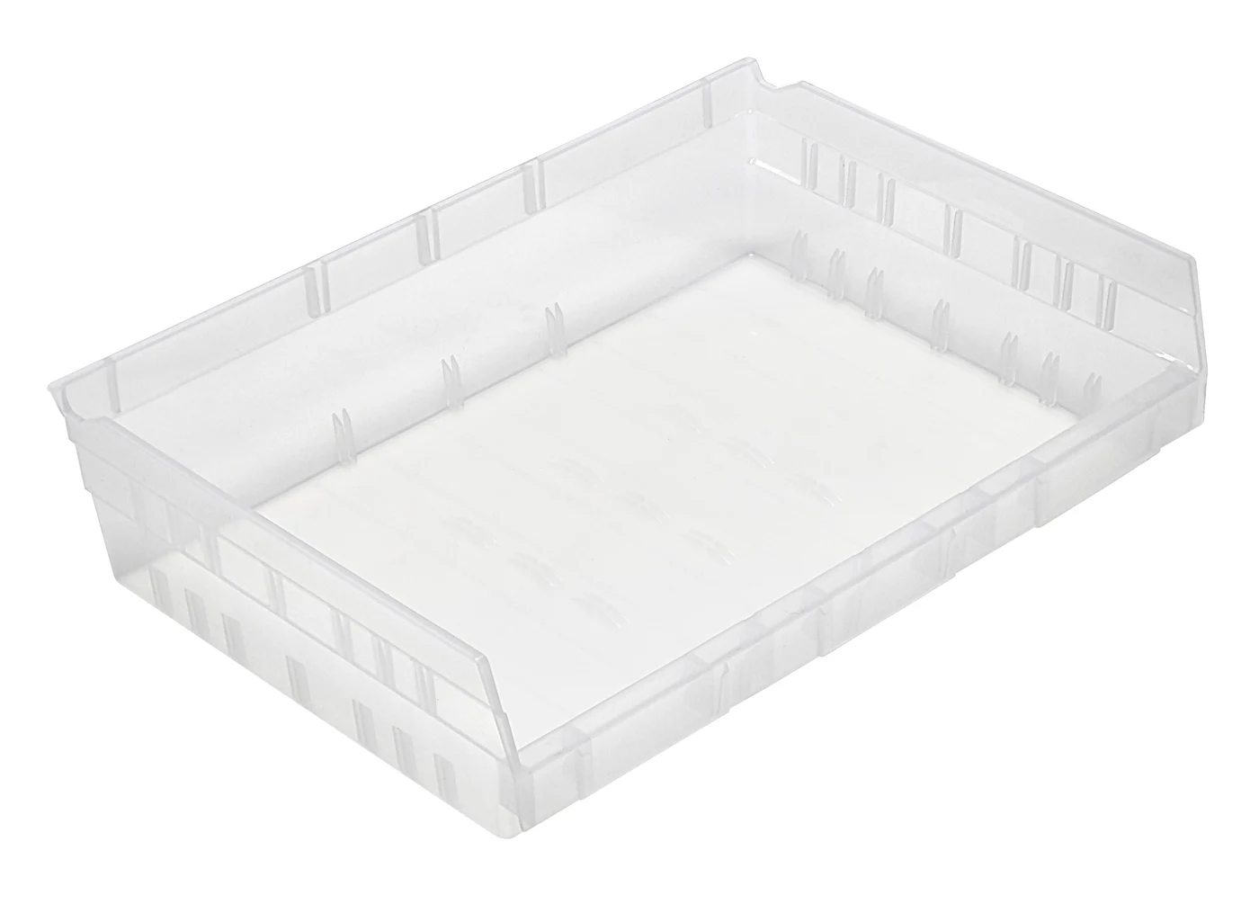 Quantum QSB118CLCS Economy Shelf Bin, 11-5/8"D x 16-1/2"W x 4"H, 35 lb capacity, Clear, Case of 6