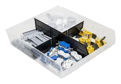 Quantum LDSB122 Bin Long Divider for Bin QSB122, Black, Pack of 6 — in use