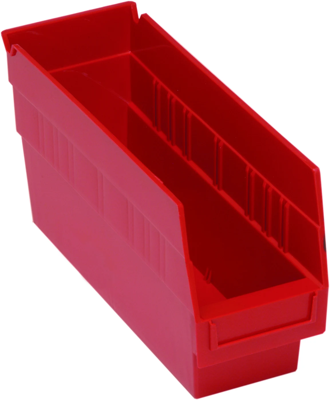 Quantum QSB201RDCS Economy Shelf Bin, 4-1/8"W x 11-5/8"L x 6"H, 45 lb capacity, Red, Case of 36