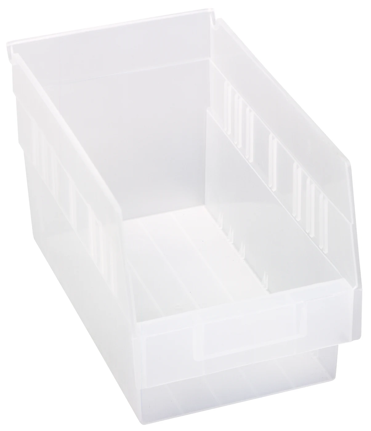 Quantum QSB202CLCS Economy Shelf Bin, 6-5/8"W x 11-5/8"L x 6"H, 45 lb capacity, Clear, Case of 30