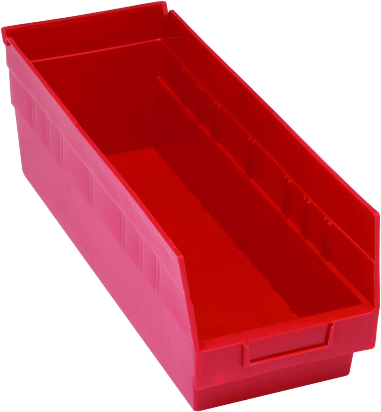 Quantum QSB204RDCS Economy Shelf Bin, 6-5/8"W x 17-7/8"L x 6"H, 45 lb capacity, Red, Case of 20