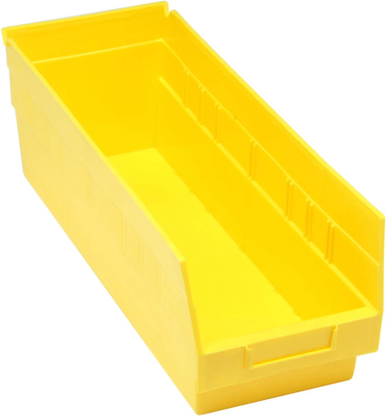 Quantum QSB204YLCS Economy Shelf Bin, 6-5/8"W x 17-7/8"L x 6"H, 45 lb capacity, Yellow, Case of 20