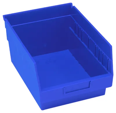 Quantum QSB207BLCS Economy Shelf Bin, 8-3/8"W x 11-5/8"L x 6"H, 45 lb capacity, Blue, Case of 20
