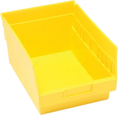 Quantum QSB207YLCS Economy Shelf Bin, 8-3/8"W x 11-5/8"L x 6"H, 45 lb capacity, Yellow, Case of 20