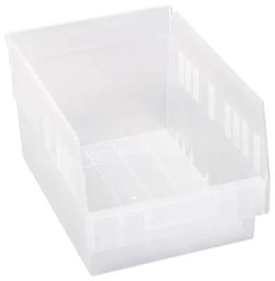 Quantum QSB207CLCS Economy Shelf Bin, 8-3/8"W x 11-5/8"L x 6"H, 45 lb capacity, Clear, Case of 20