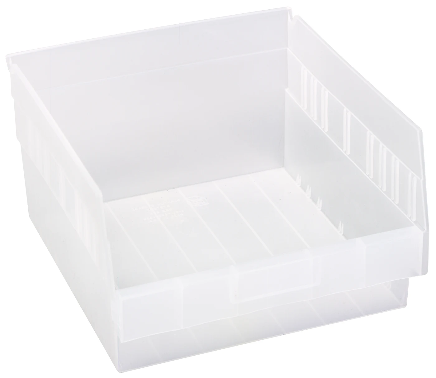 Quantum QSB209CLCS Economy Shelf Bin, 11-1/8"W x 11-5/8"L x 6"H, 45 lb capacity, Clear, Case of 8