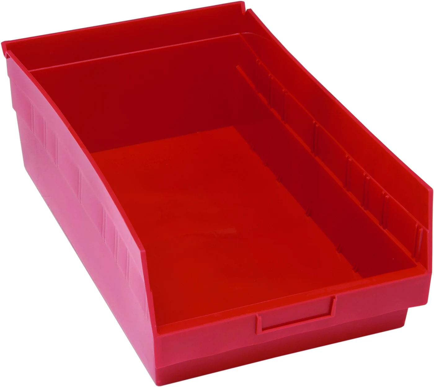 Quantum QSB210RDCS Economy Shelf Bin, 11-1/8"W x 17-7/8"L x 6"H, 45 lb capacity, Red, Case of 8
