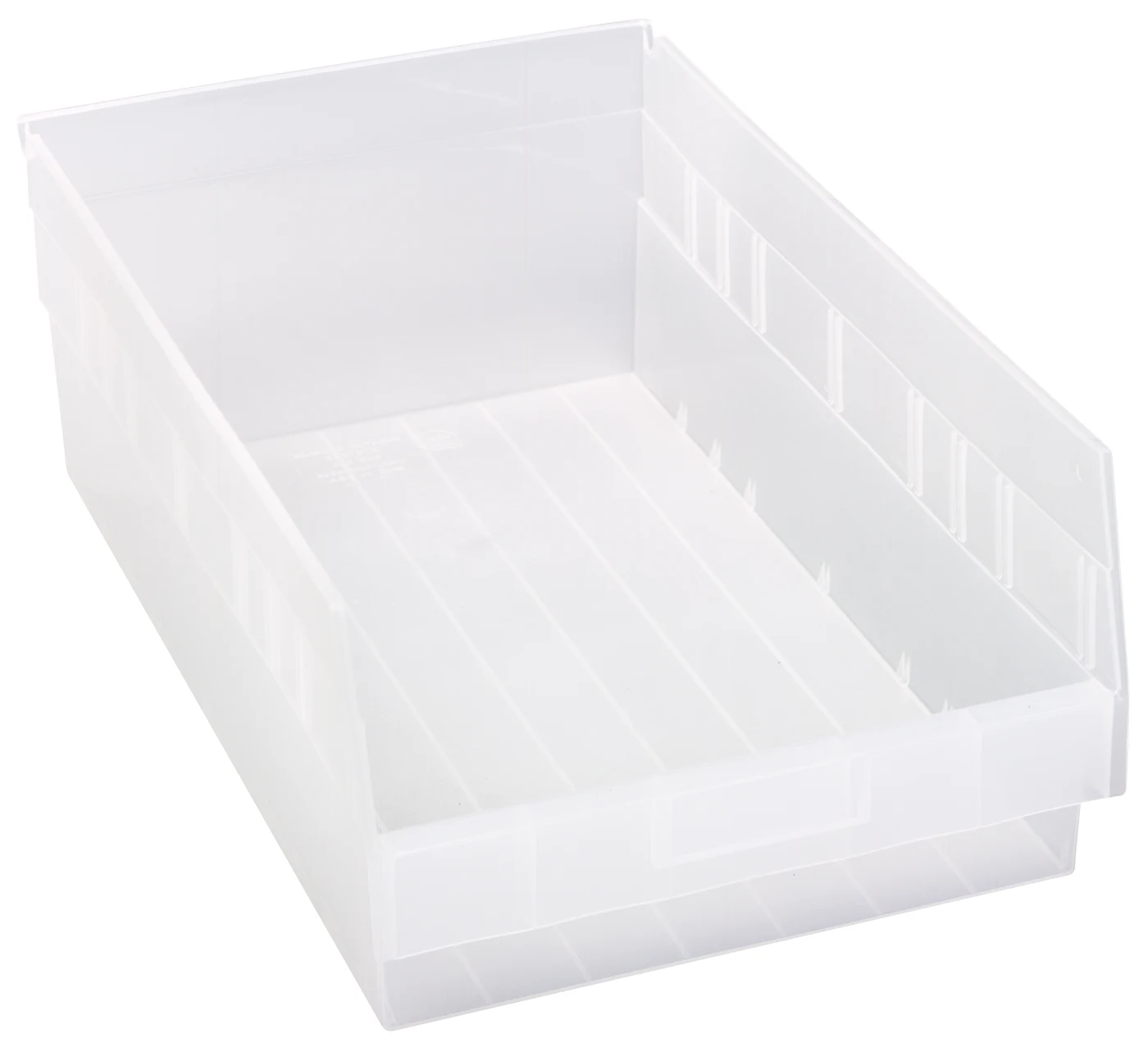 Quantum QSB210CLCS Economy Shelf Bin, 11-1/8"W x 17-7/8"L x 6"H, 45 lb capacity, Clear, Case of 8