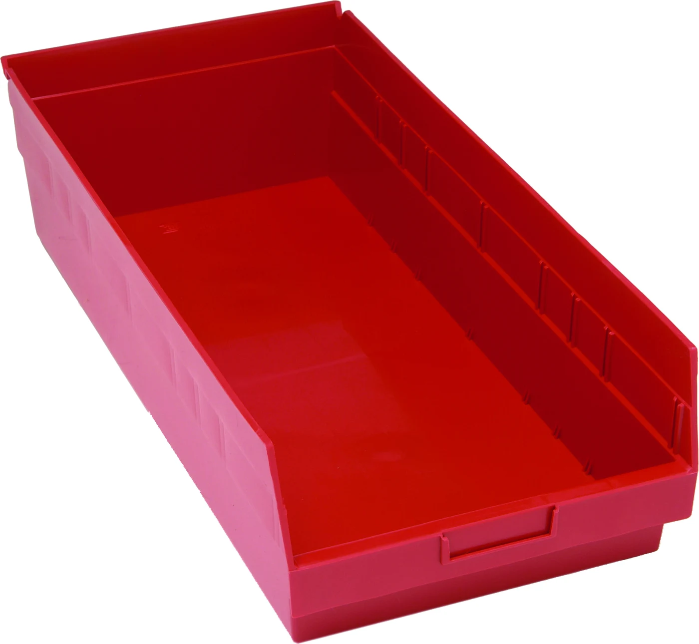 Quantum QSB216RDCS Economy Shelf Bin, 11-1/8"W x 23-5/8"L x 6"H, 45 lb capacity, Red, Case of 6