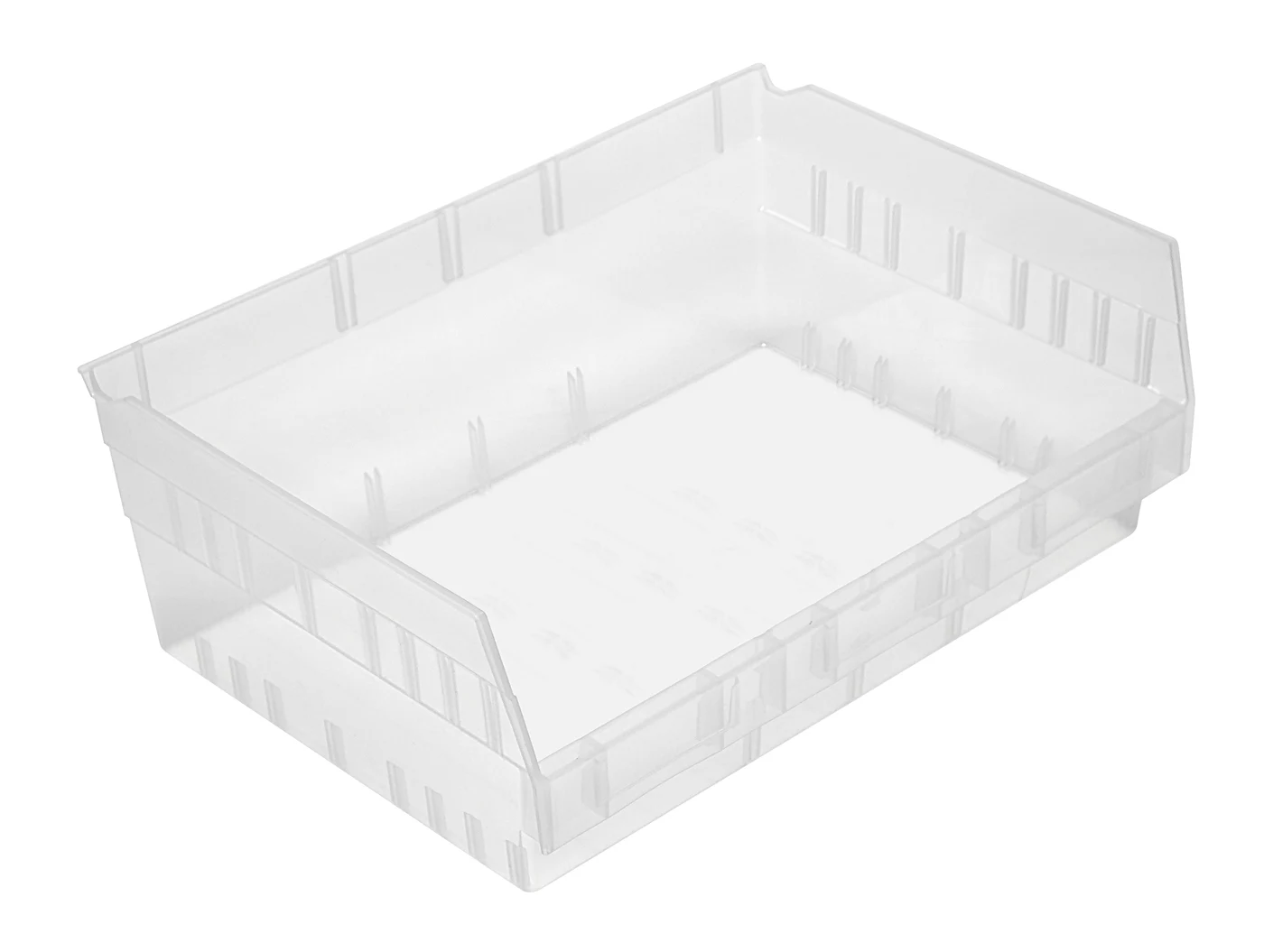 Quantum QSB218CLCS Economy Shelf Bin, 16-1/2"W x 11-5/8"L x 6"H, 45 lb capacity, Clear, Case of 6