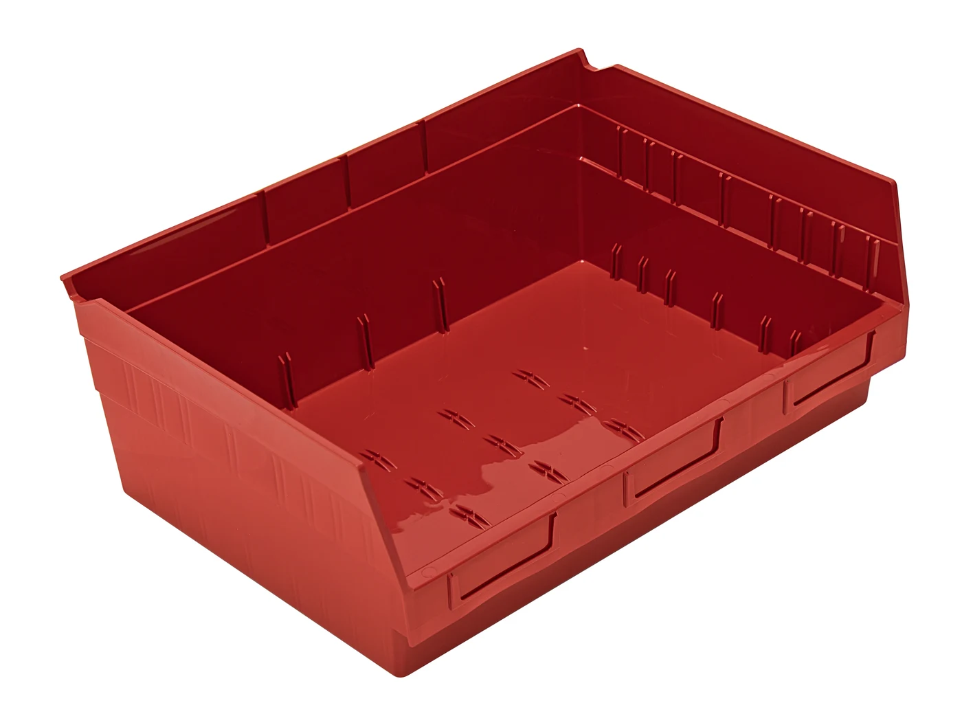 Quantum QSB218RDCS Economy Shelf Bin, 16-1/2"W x 11-5/8"L x 6"H, 45 lb capacity, Red, Case of 6