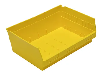 Quantum QSB218YLCS Economy Shelf Bin, 16-1/2"W x 11-5/8"L x 6"H, 45 lb capacity, Yellow, Case of 6