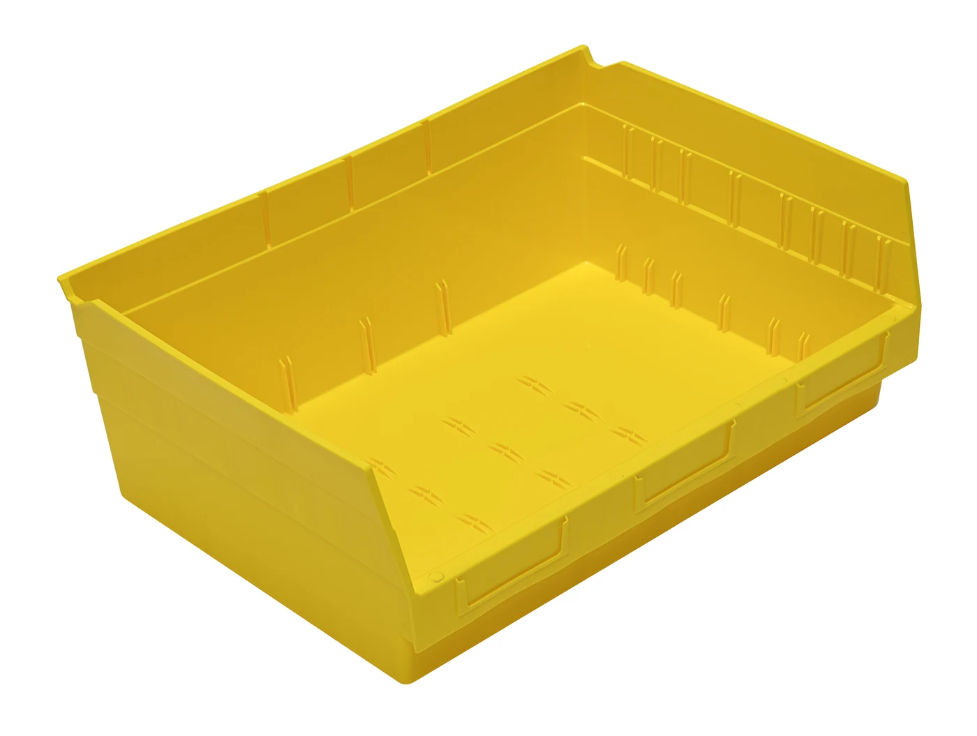 Quantum QSB218YLCS Economy Shelf Bin, 16-1/2"W x 11-5/8"L x 6"H, 45 lb capacity, Yellow, Case of 6