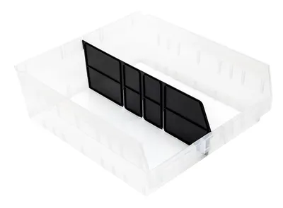 Quantum LDSB222 Bin Long Divider for Bin QSB222, Black, Pack of 6