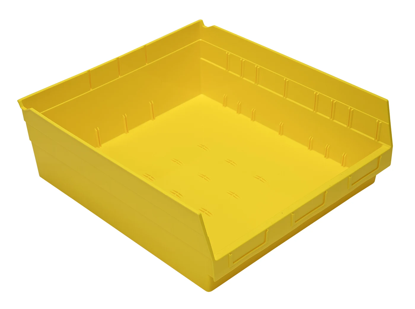 Quantum QSB222YLCS Economy Shelf Bin, 16-1/2"W x 17-7/8"L x 6"H, 45 lb capacity, Yellow, Case of 6