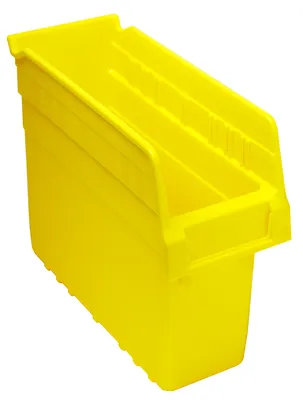 Quantum QSB801YLCS Economy Shelf Bin, 4-1/8"W x 11-5/8"L x 8"H, 45 lb capacity, Yellow, Case of 36