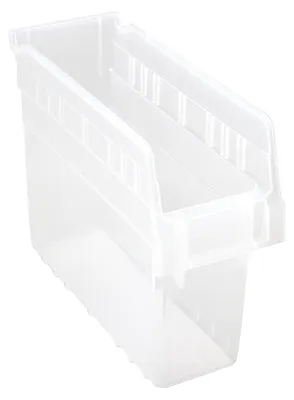 Quantum QSB801CLCS Economy Shelf Bin, 4-1/8"W x 11-5/8"L x 8"H, 45 lb capacity, Clear, Case of 36