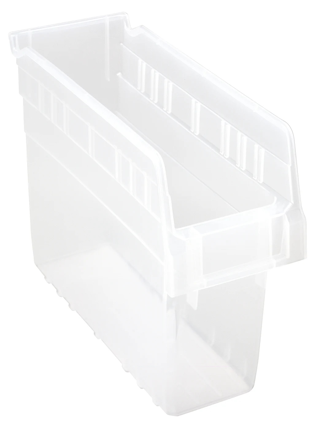Quantum QSB801CLCS Economy Shelf Bin, 4-1/8"W x 11-5/8"L x 8"H, 45 lb capacity, Clear, Case of 36