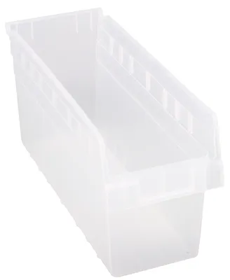 Quantum QSB804CLCS Economy Shelf Bin, 6-5/8"W x 17-7/8"L x 8"H, Clear, Case of 20