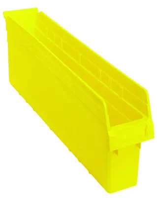 Quantum QSB805YLCS Economy Shelf Bin, 4-1/8"W x 23-5/8"L x 8"H, Yellow, Case of 16
